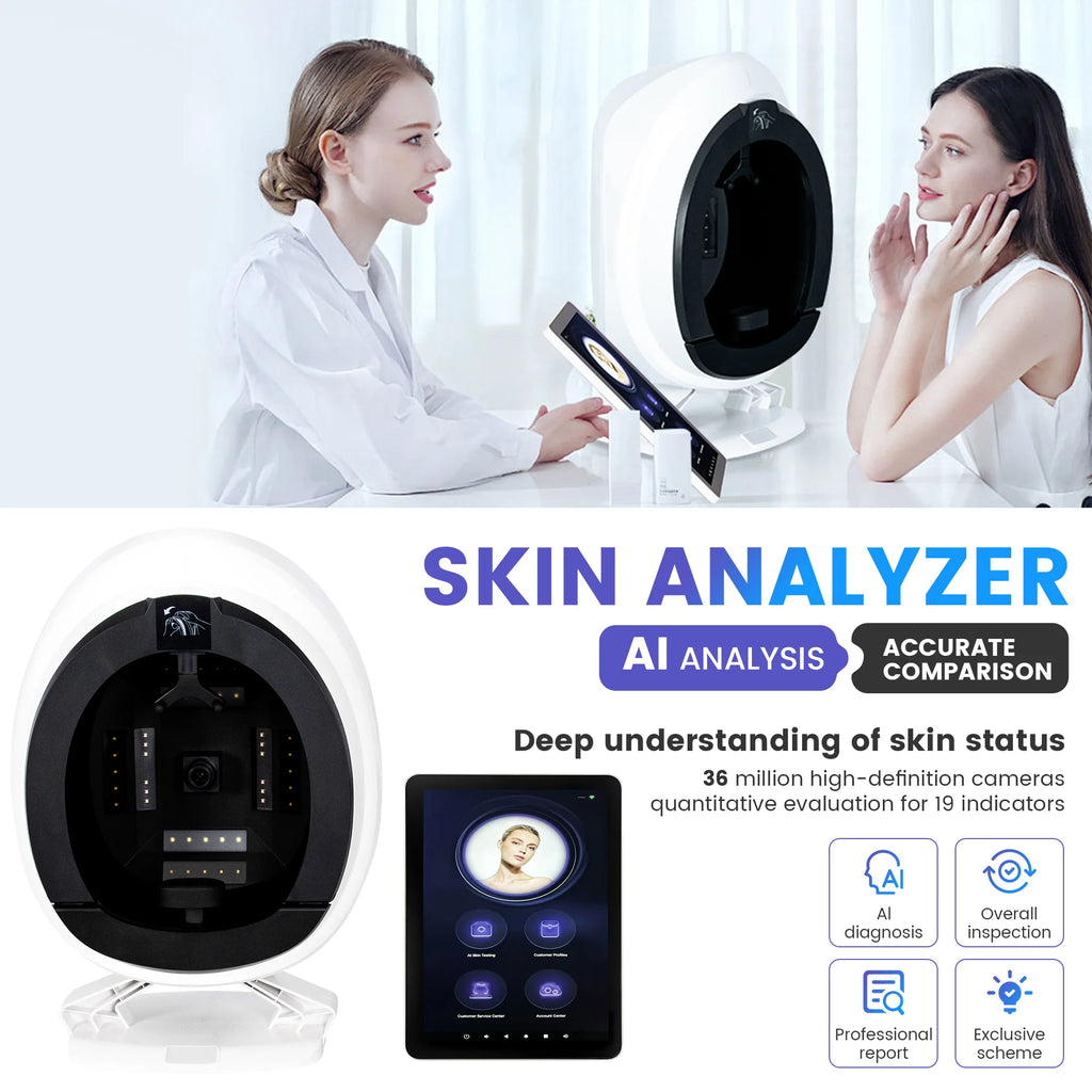 AI Skin Q1 3D Facial Skin Analyzer Multi-Spectrum Skin Diagnosis System with HD Camera for Salon Spa Home Use