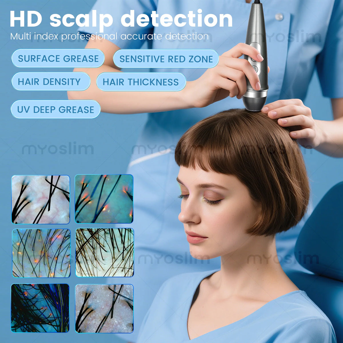 AI Hair Analysis 3D Facial Skin Analyzer Machine 15.6/21.5 Inch 8 Light Spectrum Skin Analysis Scanner For Business Beauty Care